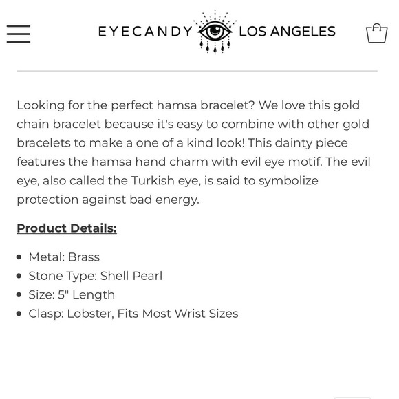 New Arm Candy Fatima Chain Link Bracelet in Gold - Picture 8 of 8